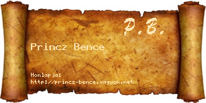 Princz Bence névjegykártya